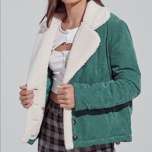 Fur detailed button down jacket